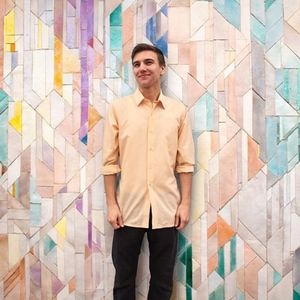 Vintage 1960's Varsity Shop Peach Button Up